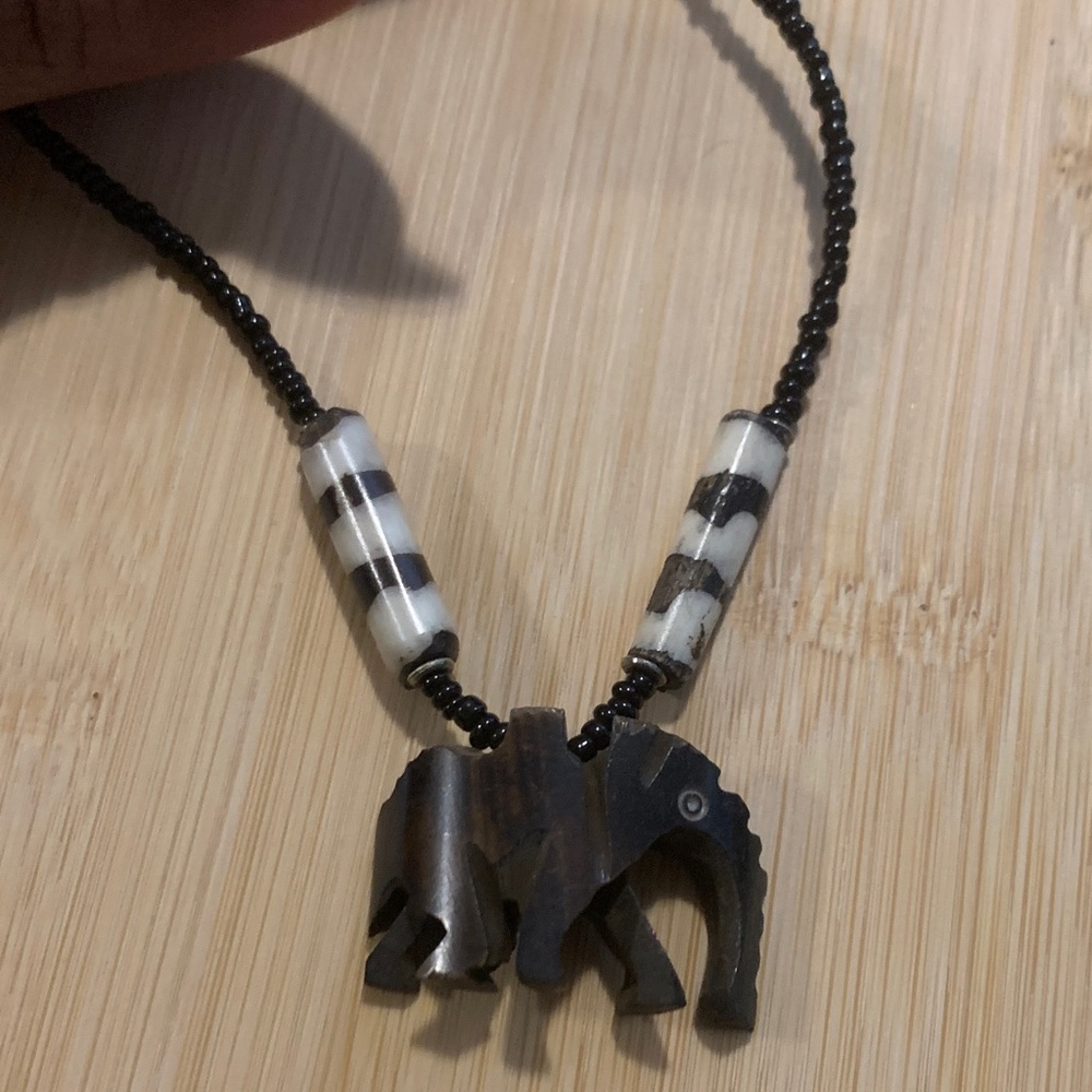 Vintage wooden Elephant Necklace